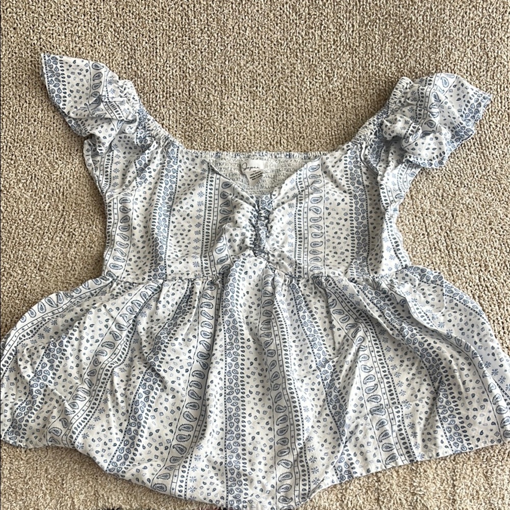 Women's Blue Patterned Top